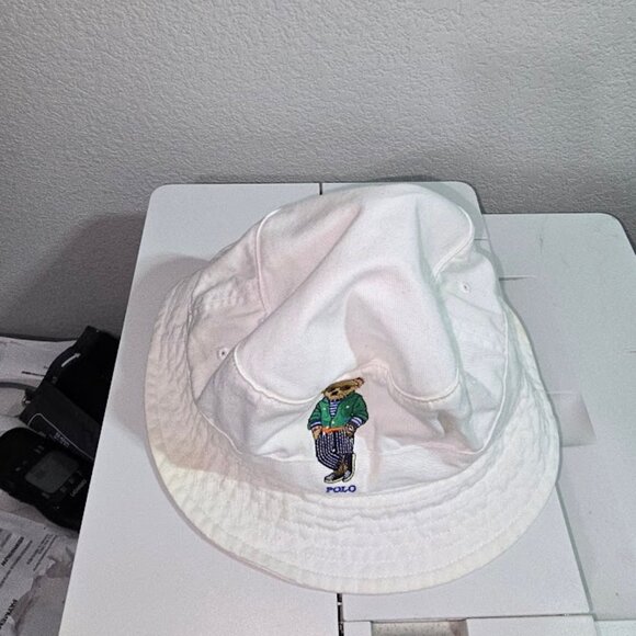Polo Ralph Lauren Bucket Hat - Polo Bear - White /   Small-Medium - Picture 4 of 8